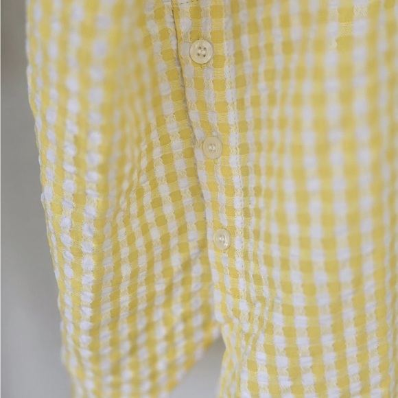 Susan Graver Weekend Tunic Yarn Dyed Check Shirt Yellow 3X Plus Button Up - Picture 9 of 13